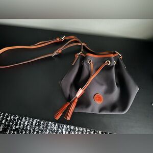 Dooney & Bourke Black Canvas Drawstring Crossbody